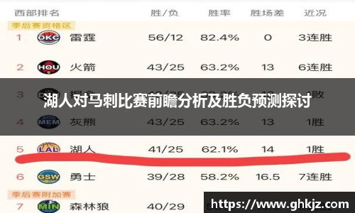 湖人对马刺比赛前瞻分析及胜负预测探讨