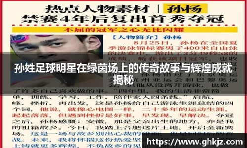 孙姓足球明星在绿茵场上的传奇故事与辉煌成就揭秘